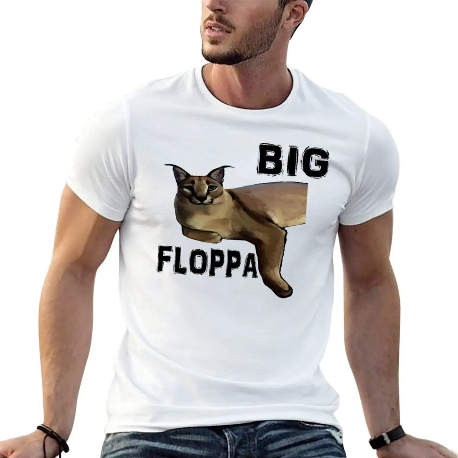 Big Floppa T-Shirt affliction shirts shirts graphic tees plain white t shirts men