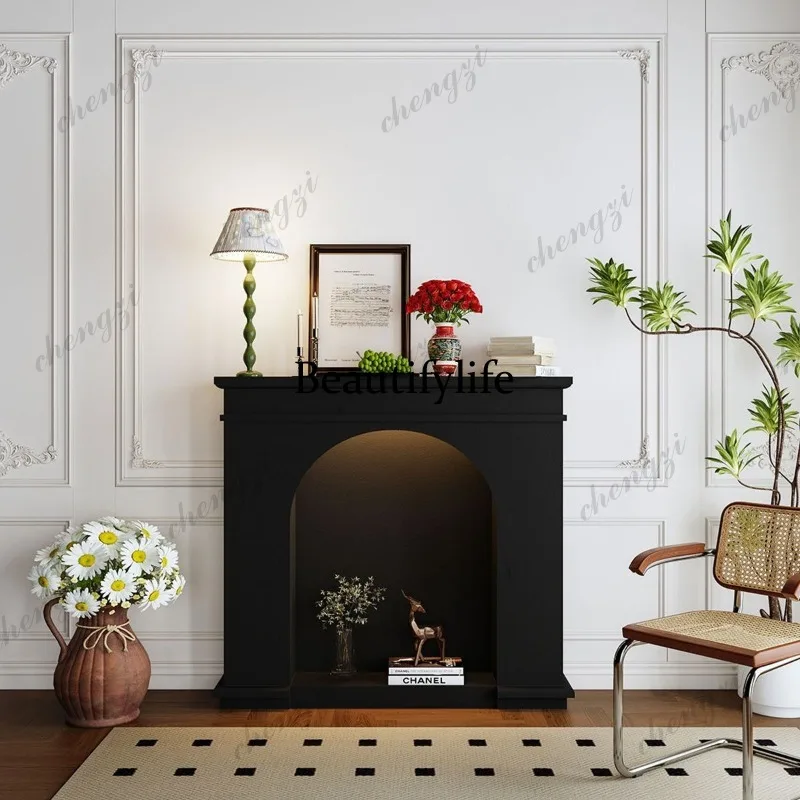 Modern simple entrance fireplace French decorative cabinet background wall entrance entrance decorative locker