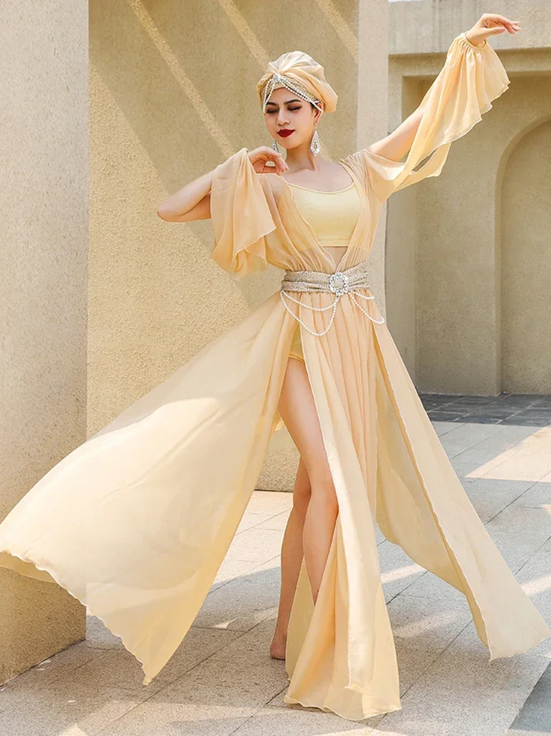 Female Belly Dance Professional Robe Clothes for Women Folk Fairy Elegant Court Dance Muwashahat Performance Suit Costume Outfit