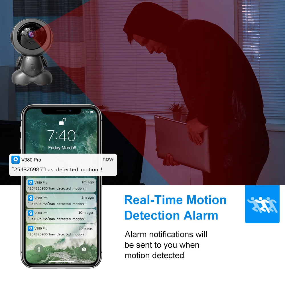 Hongnaer 5MP 2.5K V380 Pro Night Vision Wireless WiFi Smart Home Robot Video Indoor IP PTZ CCTV Security Camera