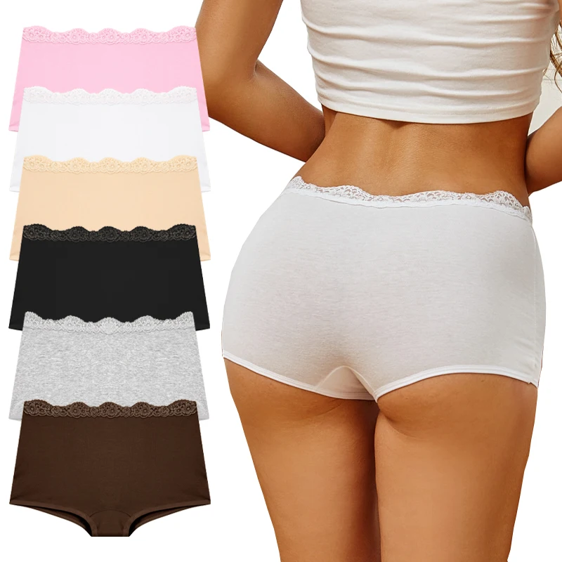 תחתוני כותנה פינטו תחתוני כותנה עבור נשים נשים תחרה סקסי בטיחות מכנסיים קצרים חלקה גודל גדול boyboxers נמוך המותניים הלבשה תחתונה