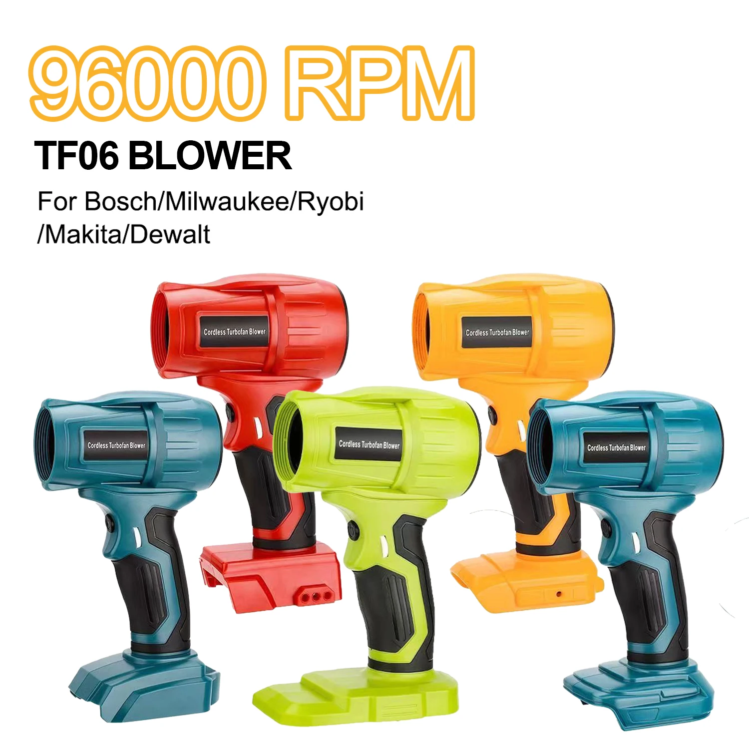 

High Power Turbo Jet Fan Handheld Multifunctional Blowing Dryer Home Leaf Blower Car Dust Blower 18-20V Battery NEW