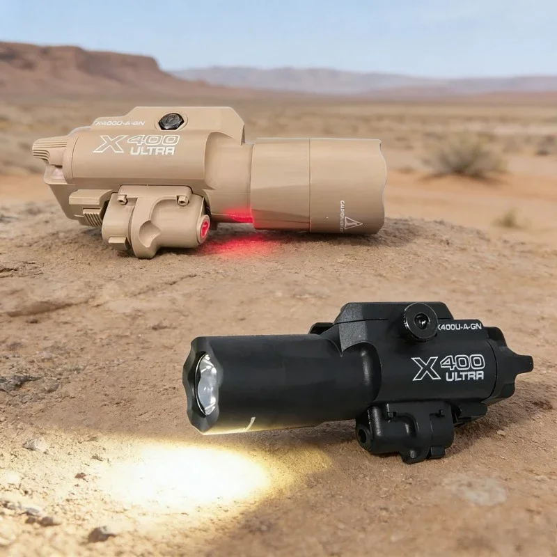 

New Arrival 2-in-1 X400U Flashlight Laser Pointer 20mm Rail Mount For Toy Airsoft Guns Hunting Shooting CS Game & Activities