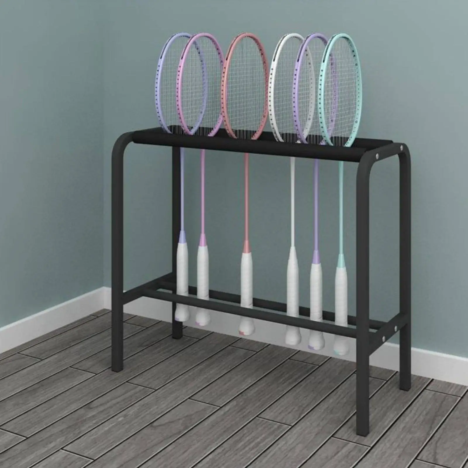 Multi Slot Badminton Racket Holder Stand for Racket Organizer Storage Display Rack for Home Gym Sports Center Training Use