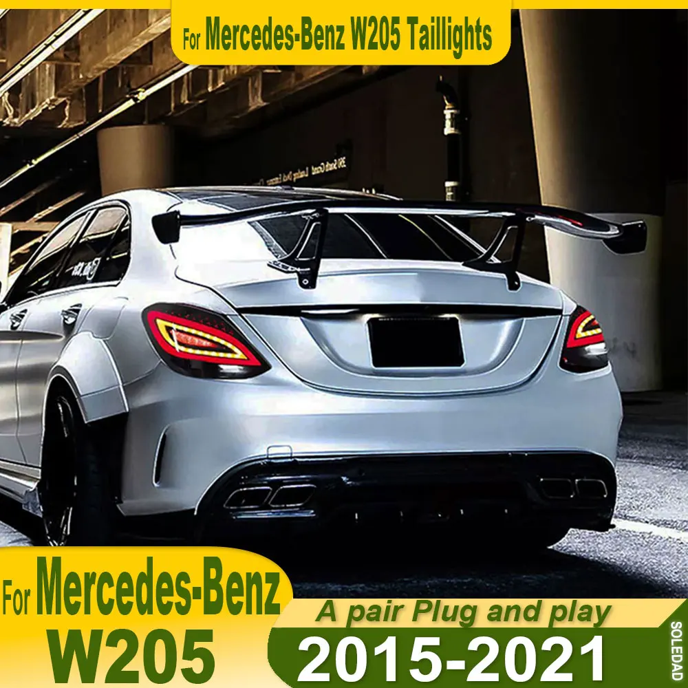 

Задние фонари для Mercedes-Benz C-Class W205 2015-2021 годов выпуска, модифицированные, с динамическими светодиодными указателями поворота.