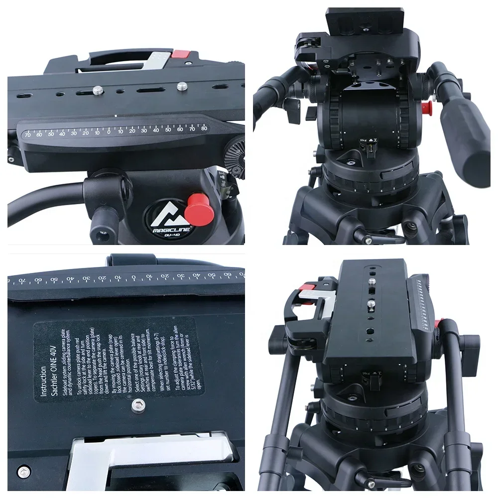 MagicLine Broadcast Heavy Duty Video Camera Tripod System With 150mm Bowl Cine 30 Fluid Head kit Photographic Equipment