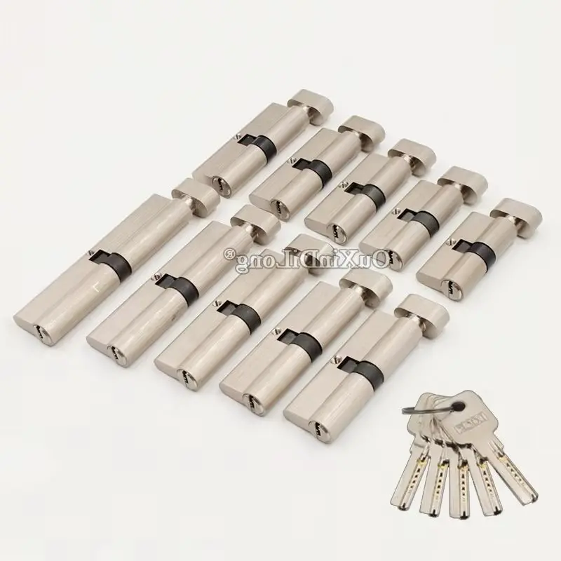 

Cheap+Stock 1Piece Solid Brass European Mortise Door Lock Cylinder Large Single Open Lock Core Lock Gall Repair Parts + Key