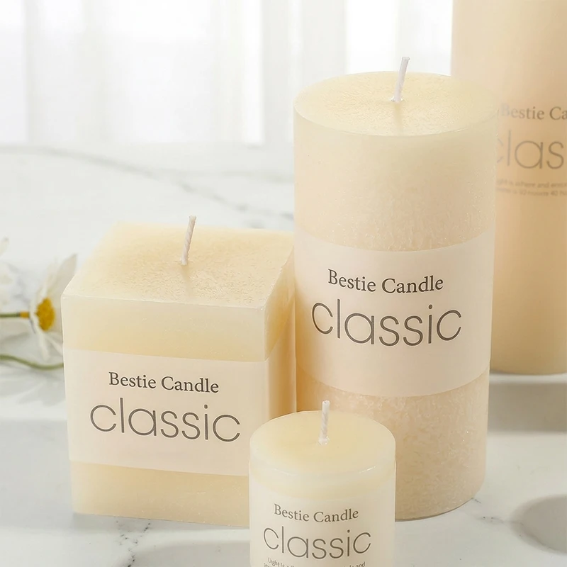 Household  Ivory White Classic European Style Candles Romantic Wedding Hotel Emergency Decorations Smokeless Odorless Wax Candle