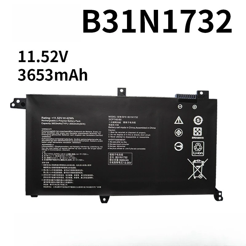 3653mAh B31N1732 Replacement Notebook Battery For ASUS ZenBook S4300F U X430FN VX60G 2nd Gen