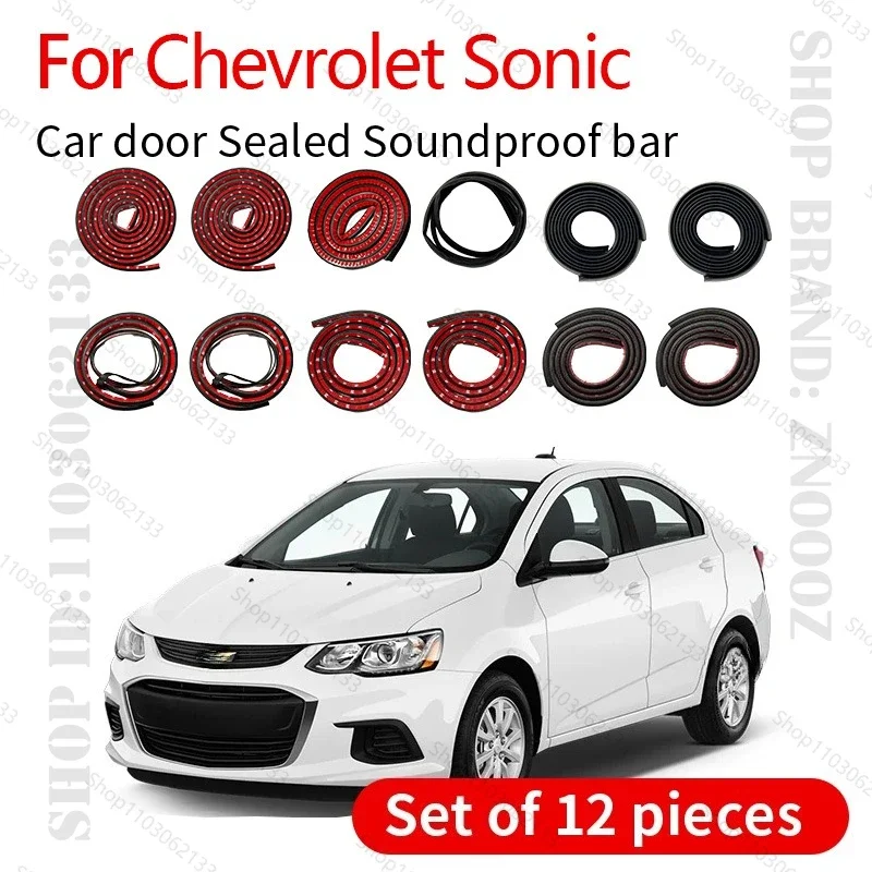 Car Door Seal Strip Rubber Double Layer Sealing Protector Soundproof Strip Dustproof Seal Strip 12PCS Set For Chevrolet Sonic