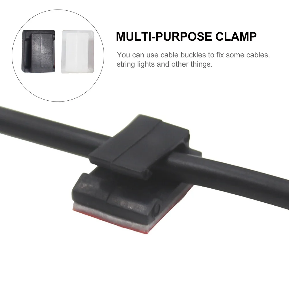 

100Pcs Wire Fixing Clips Cable Clamps Self Adhesive Mounts for Home Office Car Camping Multi Purpose Cable Management Solutions