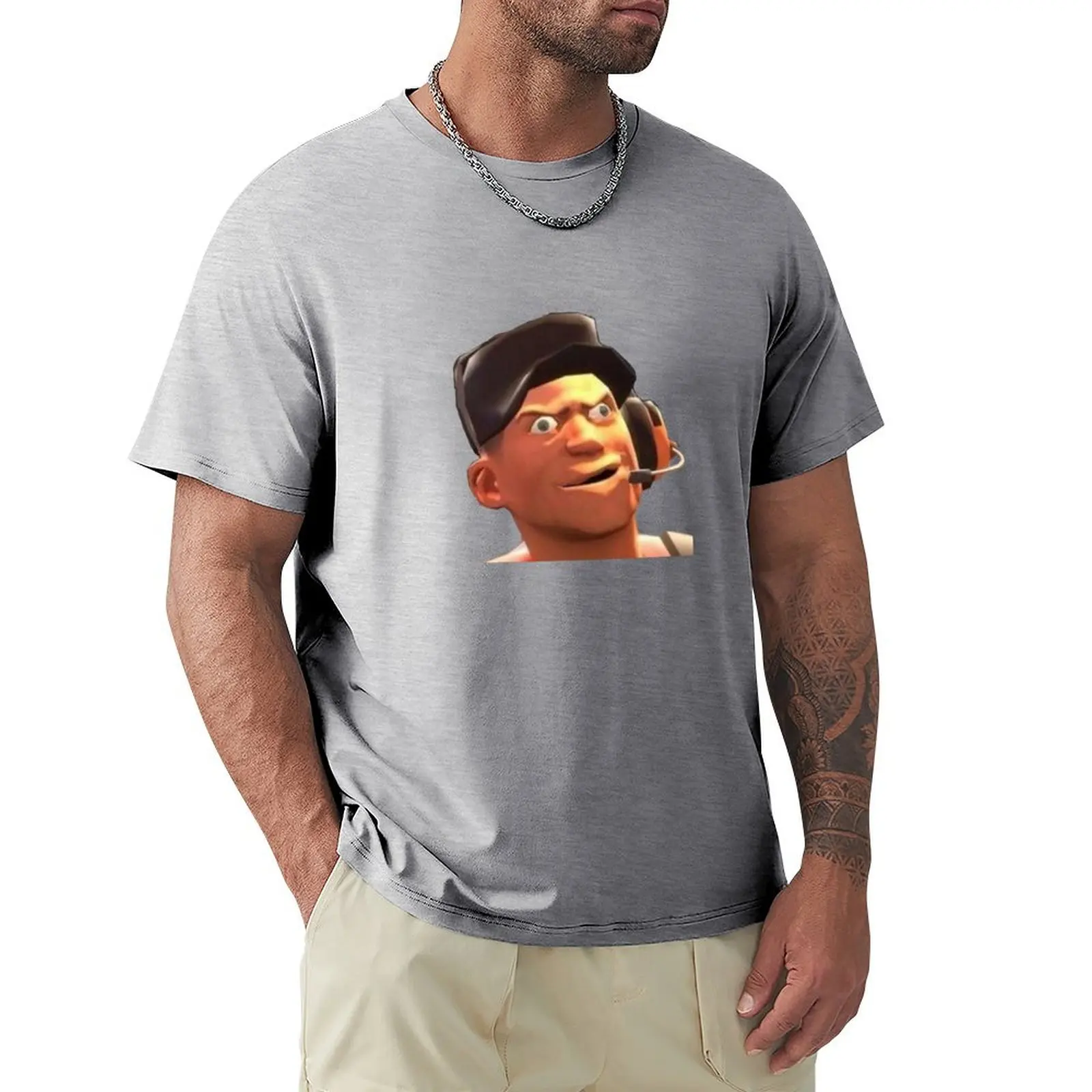 Team Fortress 2 TF2 Scout Gmod Face Funny Meme T-Shirt cute tops plus sizes summer top workout shirts for men