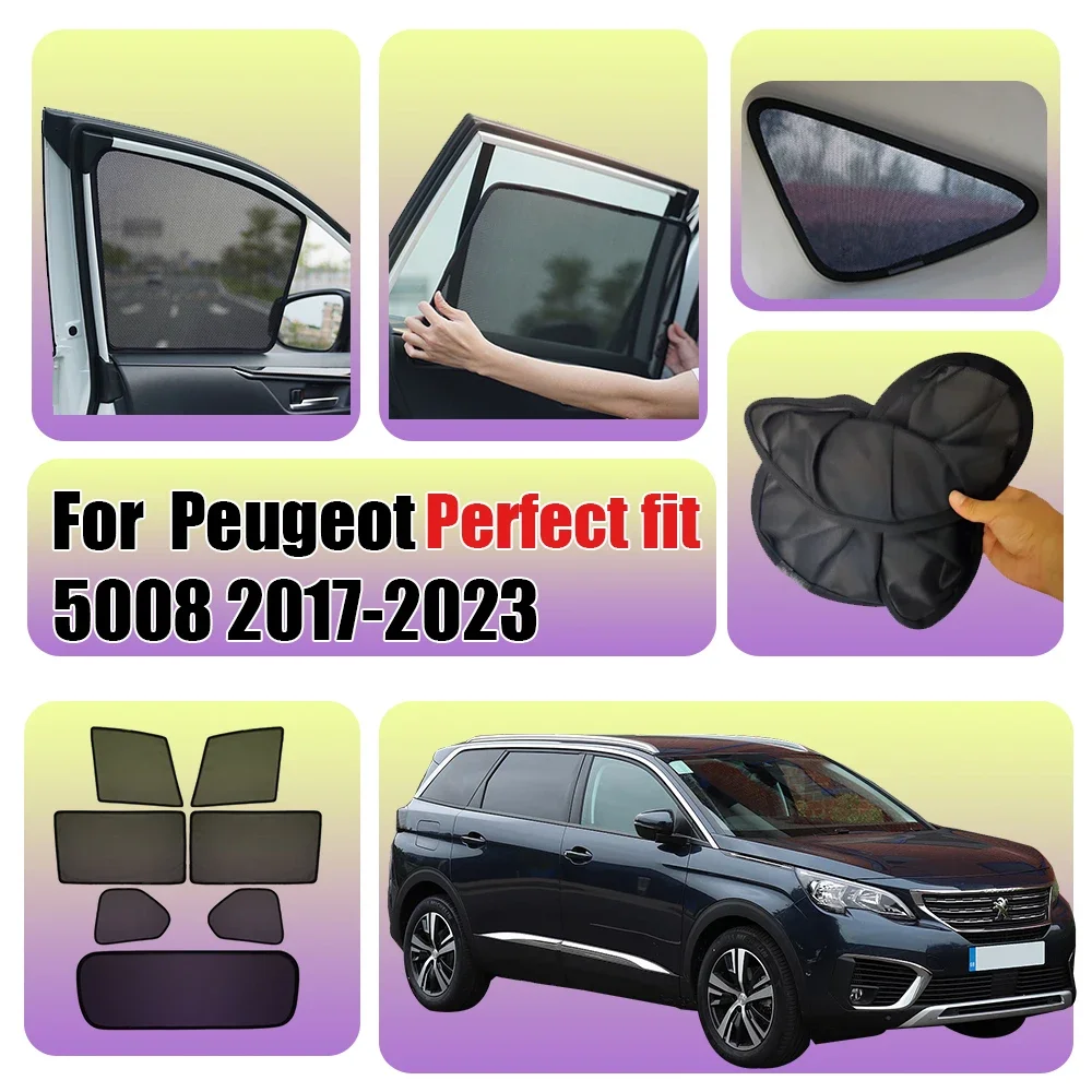 For Peugeot 5008 2017-2023 Car Front Shield Window SunShade Windshield Rear Side Window Curtain Sun Shade Visor
