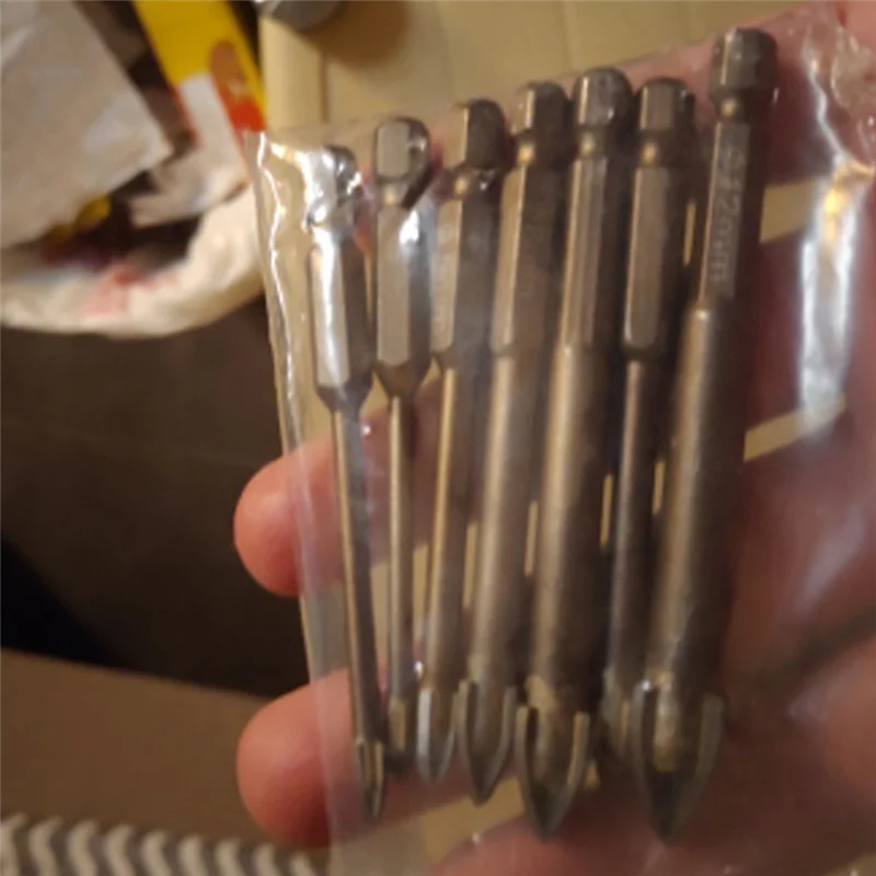 A61Z Deals Tile Drill Bit Concrete Cement Drill Bit Multi-Function Punch Hole Opener Four-Edged Triangular Drill Bit Set Carbide