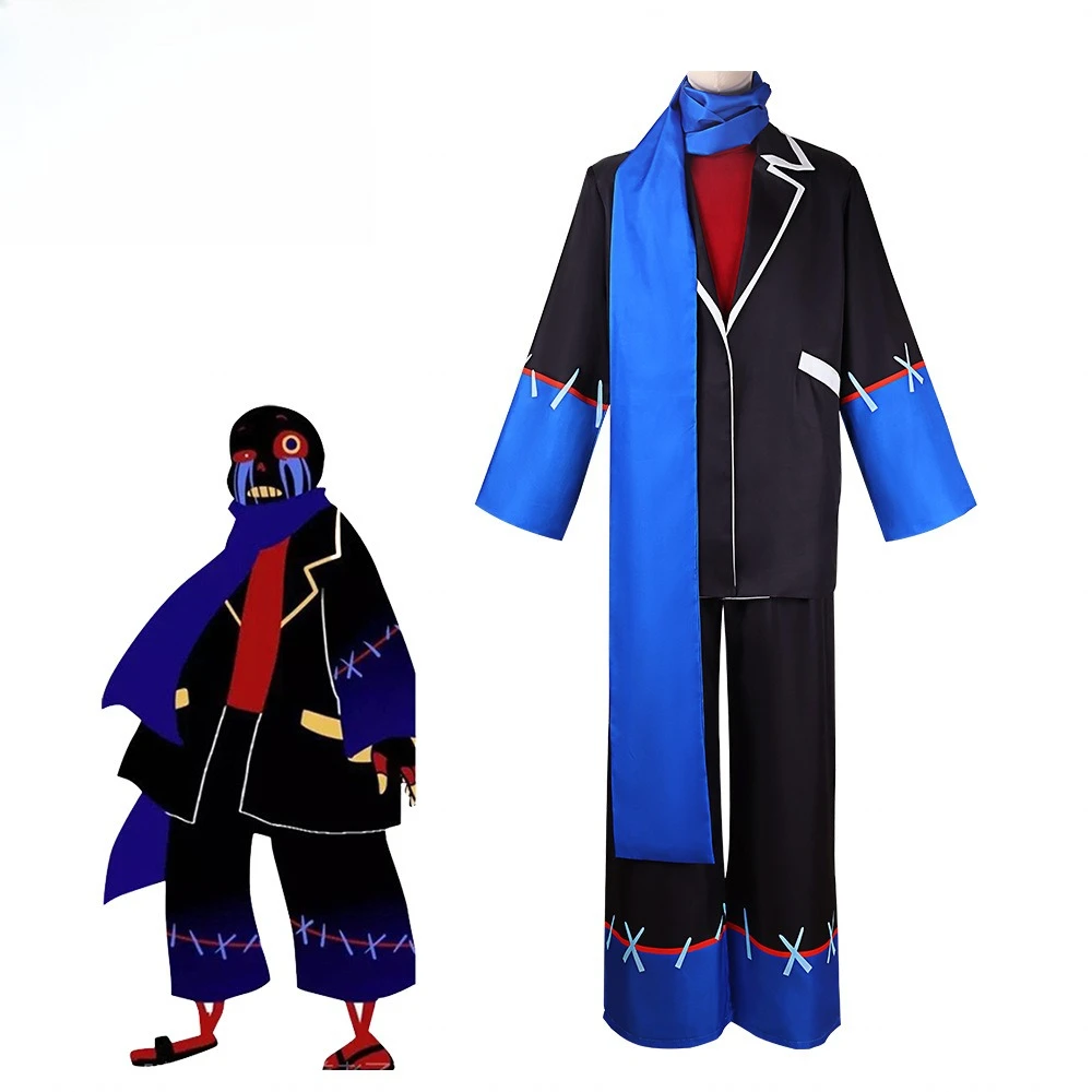 

Game Error Sans Cosplay Uniform Anime Costume Jackets Pants Shirt Scarf Suit Halloween Party Carnival Mask Outfits for Men