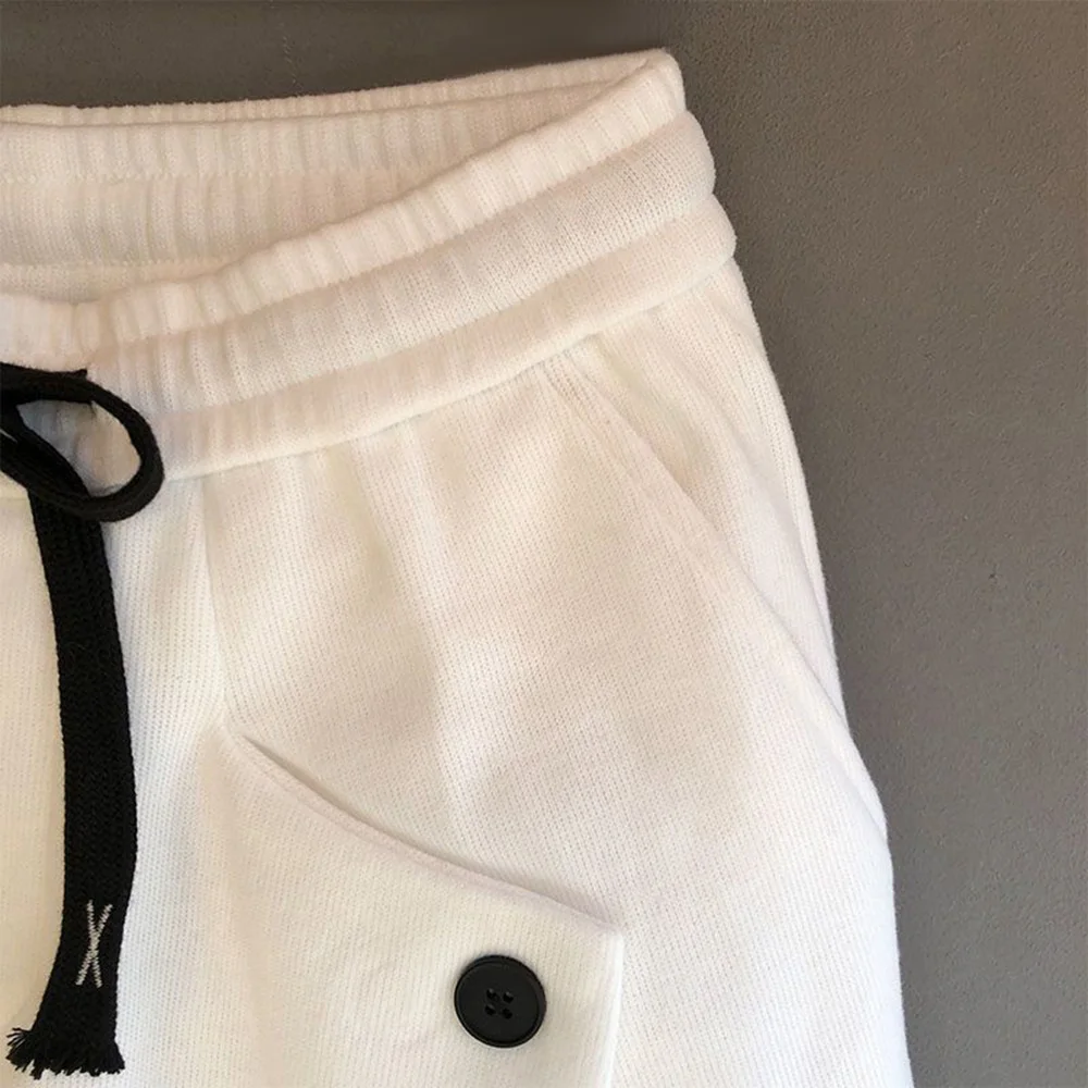 2023 frühling Dünne Jogginghose Männer Casual Schmal Anliegende Hosen Einfarbig Lose Breiten Schritt Harem Hosen Trendy Plissee Leggings
