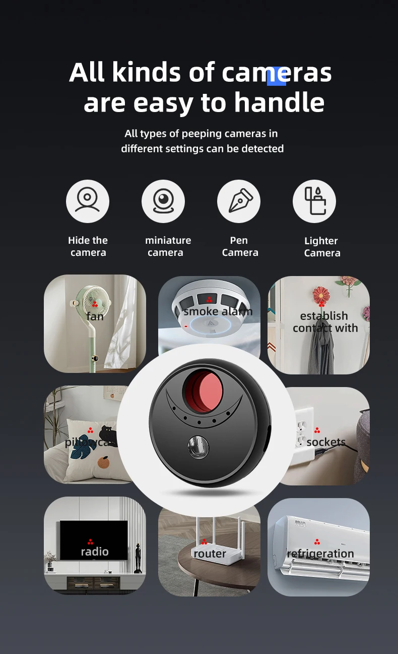 X17 Anti-Peeping Tracker Locator, Anti-Candid Camera Detector, ActivProtection Alarm, Infrared Wireless Signal, Anti-Positioning