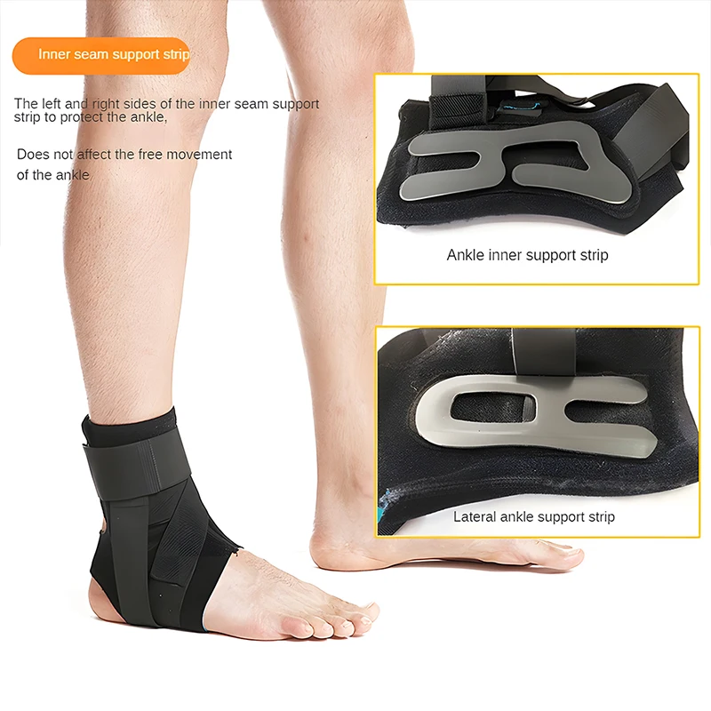 Ankle Support Strap Brace with Side Stabilizer Ankle Brace for Sprain Foot Guard Relief for Pain Achilles Tendon Injury Recovery