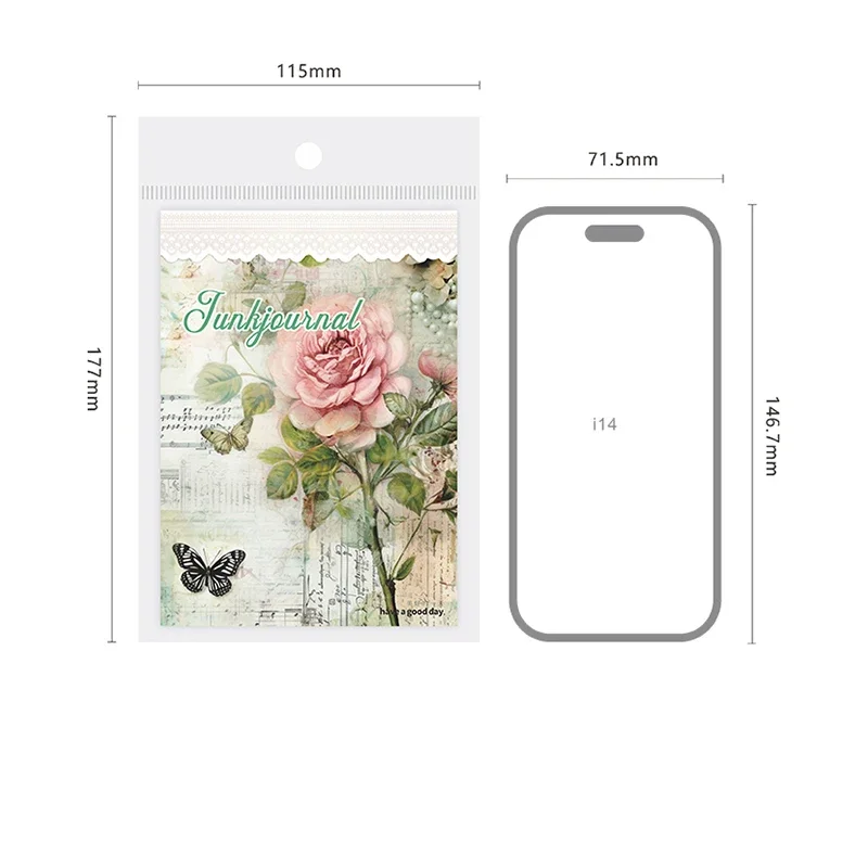 30Sheets Flowers Rose Material Paper Garden Dream simulation lace handbook Arts Base Handwriting Scrapbook Cut 177*115MM