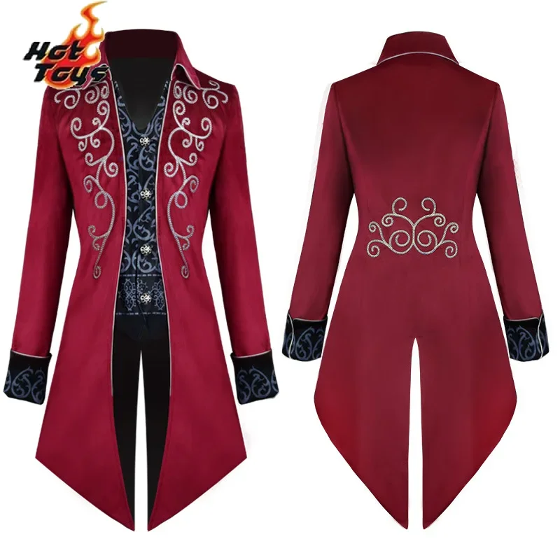 Veste Victorienne Brodée Gothique Medidievale pour Homme، زي عصر النهضة، Tailleur Vintag