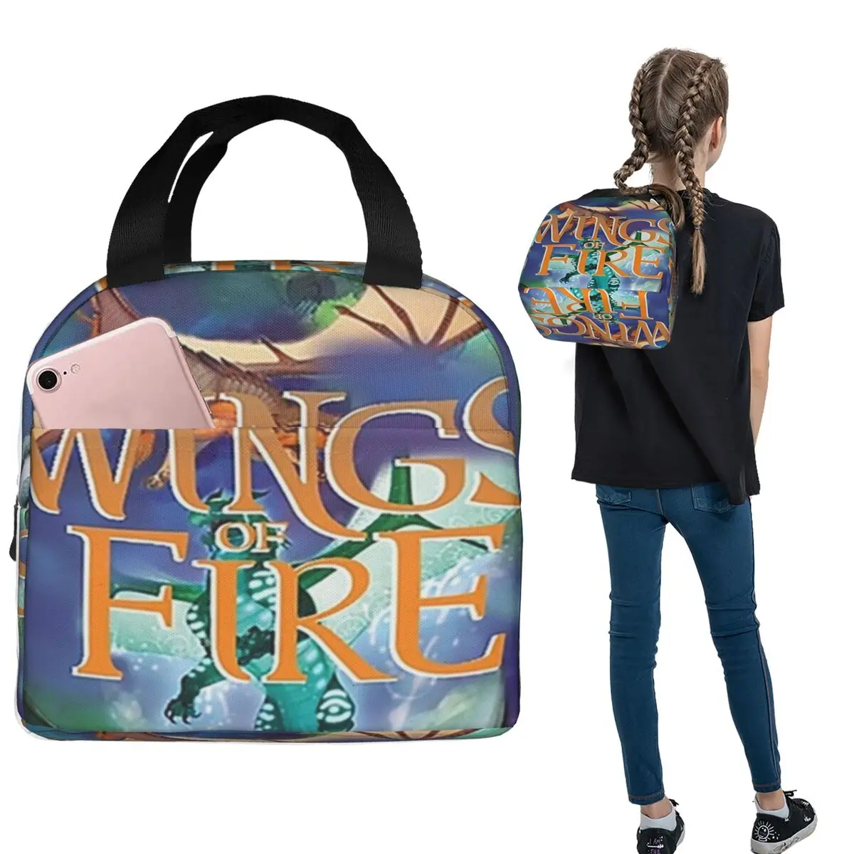 Wings Of Fire All Together Insulated Lunch Bag for Women Kids Portable Food Boxes Thermal Lunch Box Tote
