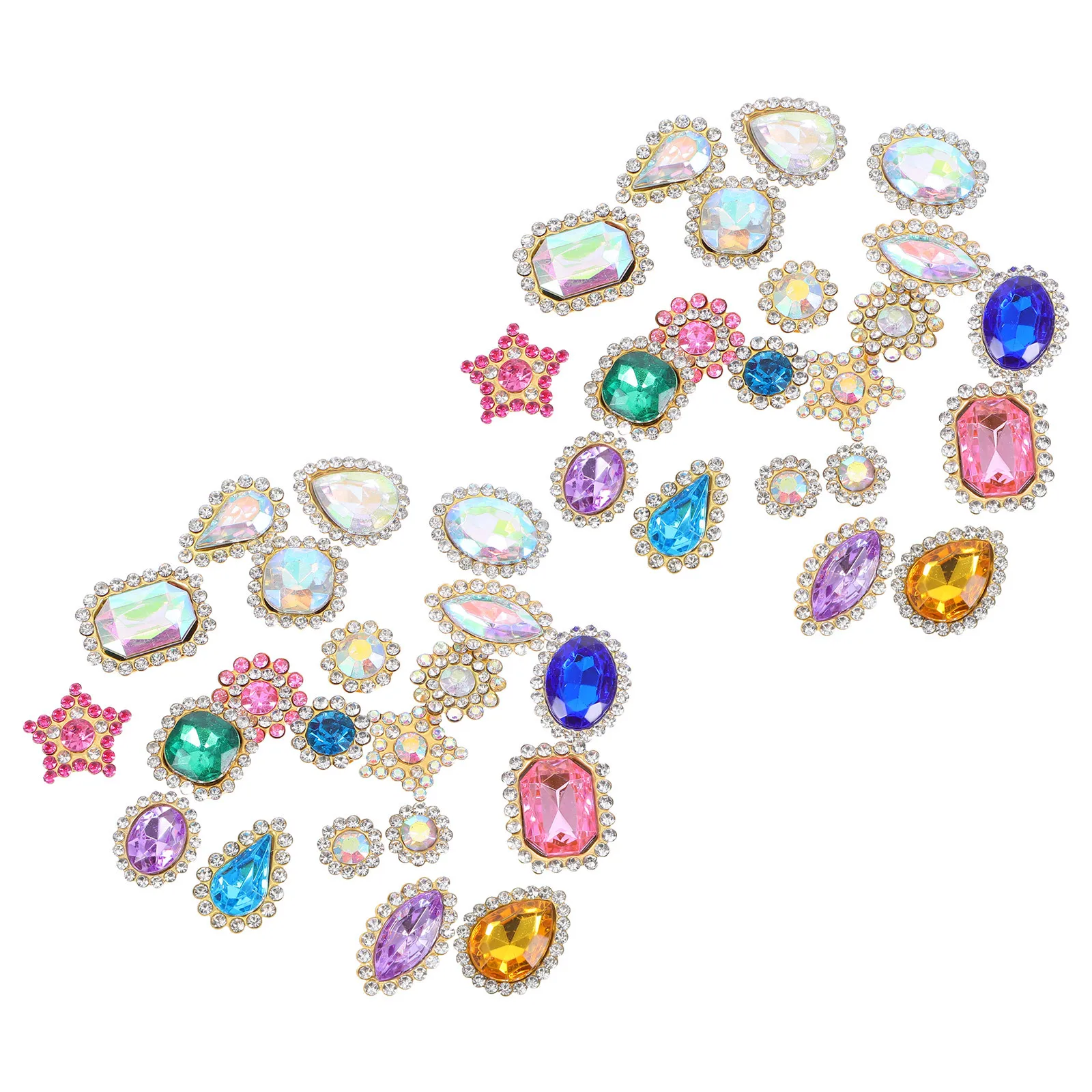 

100pcs Water Rhinestones Handmade Acrylic For Diy Sewing Dress Accessories Hair Clip Craft Decorative Flower