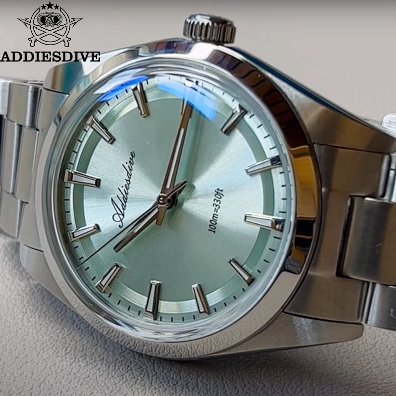 ADDIESDIVE 36mm Quartz Watches VH31 Bubble Glass BGW9 Luminous Waterproof 10Bar Luxury Men Watch AD2066 Leisure Dress Wristwatch