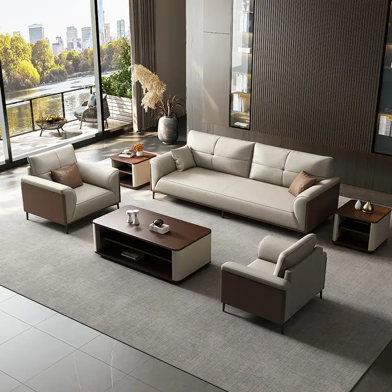 Simple Leather Coffee Table for Office Easy to Use Easy Assembly Non-Slip Feet Durable Build Space Saving Stable Structure