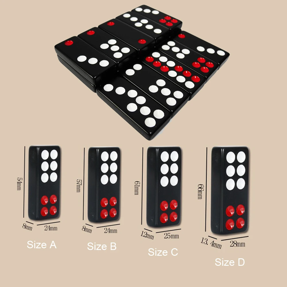 4 Sizes Black Domino Pai Gow 32pcs Dominoes With 2 Dices Board Game Dominos Games Jogos de Tabuleiro