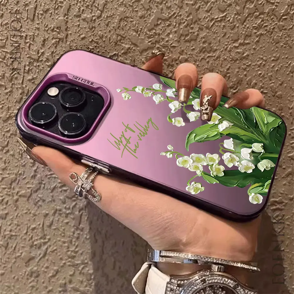 Lily of the Valley Pattern Phone Case For iPhone 17 16 15 14 13 12 11 ProXs Max Mini 8 7 Plus 16e 17e  Air X XR Anti-Slip Cover