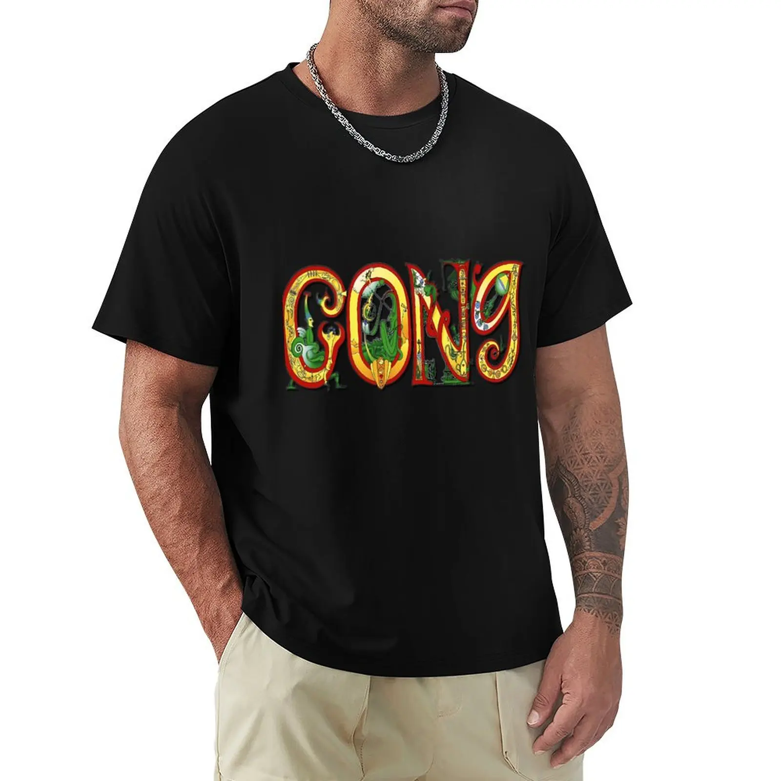 Gong Band Rock French T-shirt sublime quick-drying plus size tops Aesthetic clothing T-shirts for men cotton