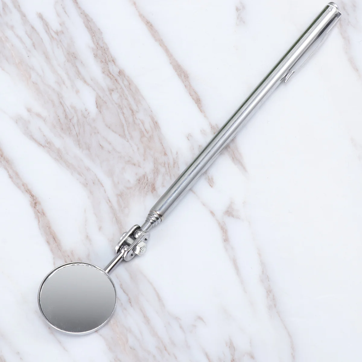 30 mm Kfz-Wartungsinspektionsspiegel, zusammenklappbarer Teleskopreflektor, robustes Werkzeug für den Schiffbau, Silber
