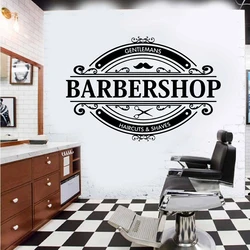 Large Barbershop Haircut Shaves Window Wall Sticker Man Cave Gentleman Barber Beauty Salon Hair Wall Decal Vinyl Decor