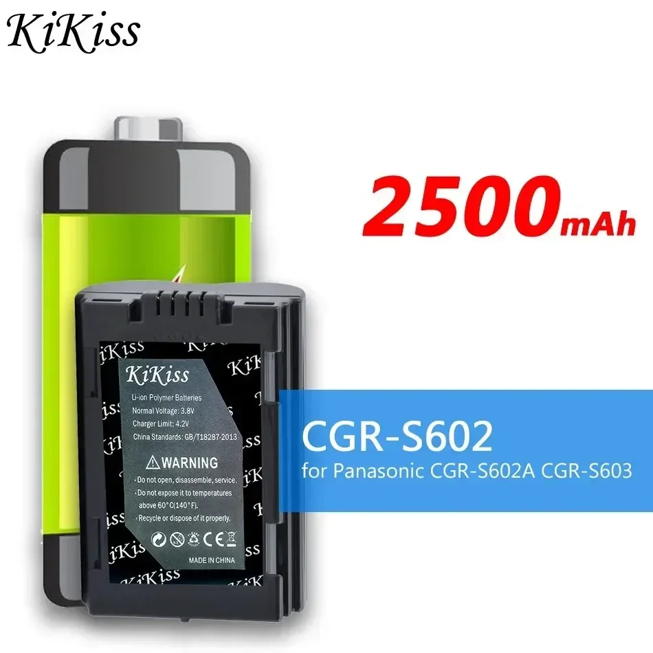 CGR-S602 2500mAh KiKiss Portable Battery for Panasonic CGR-S602A CGR-S603 DMW-BL14 Lumix DMC-L1 DMC-LC40 DMC-LC5