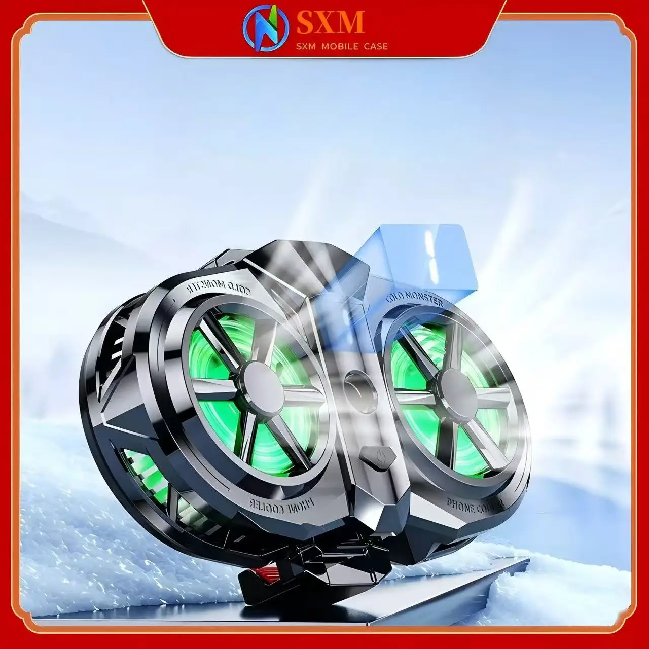 

Live mobile phone radiator, dual fan radiator, dual-core semiconductor cooling cooler, digital display