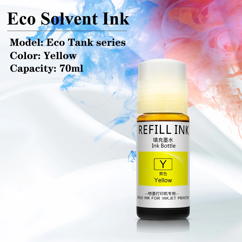 003 ET 70ml Eco solvent ink for epson ET-2720 ET-2760 ET-4700 ET-4760 ET-1500 WF3620 WF3640 WF7610 WF7620 WF7710 WF7720 printer