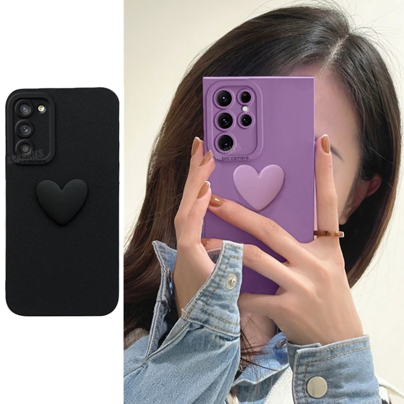 S 24 23 22 21 20 custodia in Silicone Love Heart per Samsung Galaxy S23 S21 S20 Fe S22 S24 Plus Cover morbida Ultra antiurto S23fe S21fe