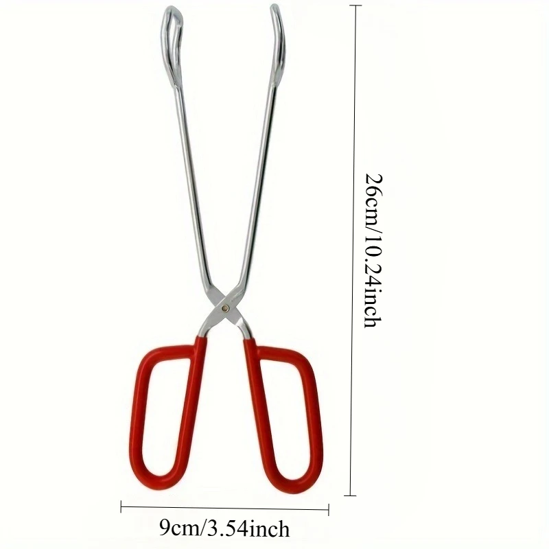 Kitchen Tongs, Heavy Duty Cooking Tongs, Easy Grip Scissors Tongs, Comfortable Red Handle, Can Be Used for Cooking BBQ