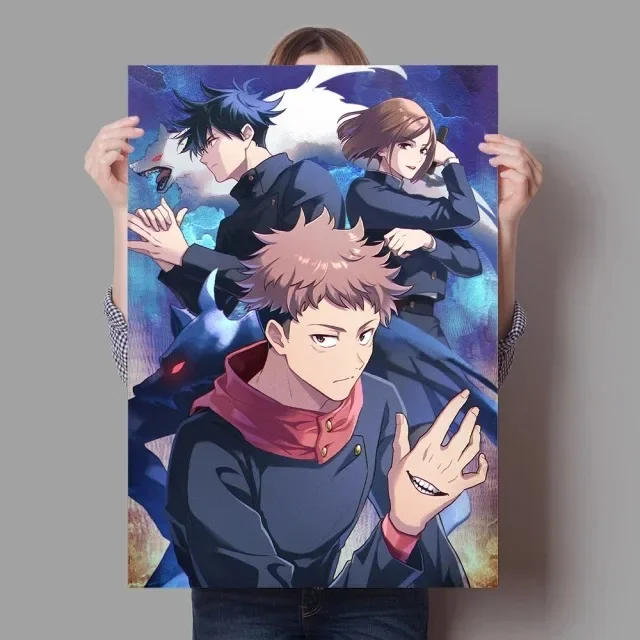 أنيمي Jujutsu Kaisen Itadori Yuji و Gojo Satoru قماش اللوحة الجمالية طباعة الجدار ملصق صورة غرفة نوم ديكور المنزل