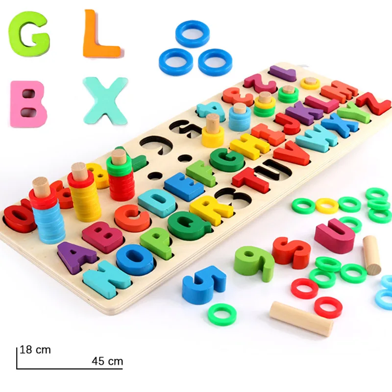 子供のためのモンテッソーリ教育木製パズル,いくつかの幾何学的図形をカウントするための数学ボード,ギフト