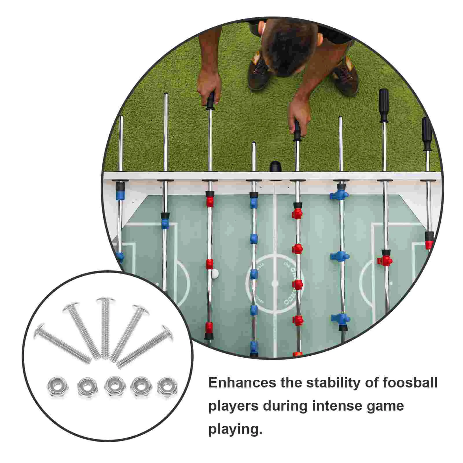 12-teiliges Set mit Metallschrauben und Muttern, Ersatzteile für Tischfußball, Befestigungsschrauben, einfache Installation für Unterhaltung