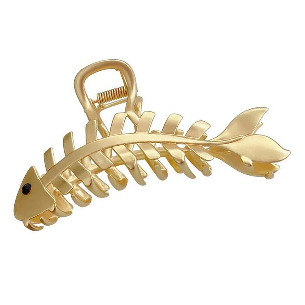 

Fishbone Hairpin Shark Toothed Clips Big Claw Banana Shower Jaw Catch Barrette Ponytail Holder Alloy