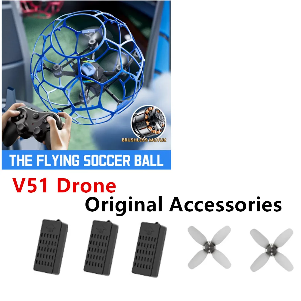 4DRC V51 Drone Accessories 3.7V 1300mAh / Propeller Maple Leaf / For V51 Drone 4D-V51 Battery Spare Part Original