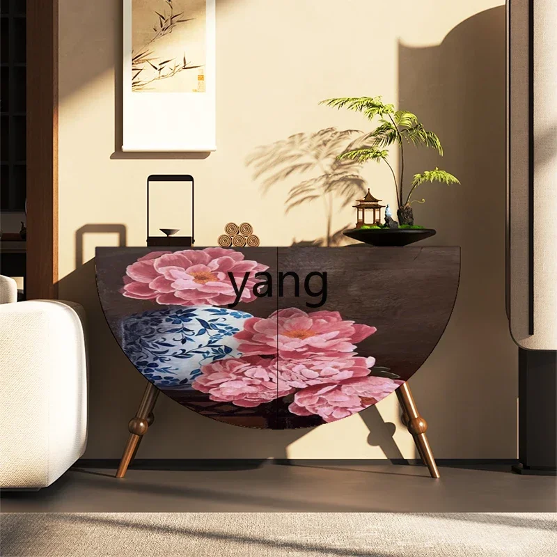 LH1 wabi sabi vase round entrance cabinet solid wood dining side tea cabinet bedroom bedside special-shaped cabinet