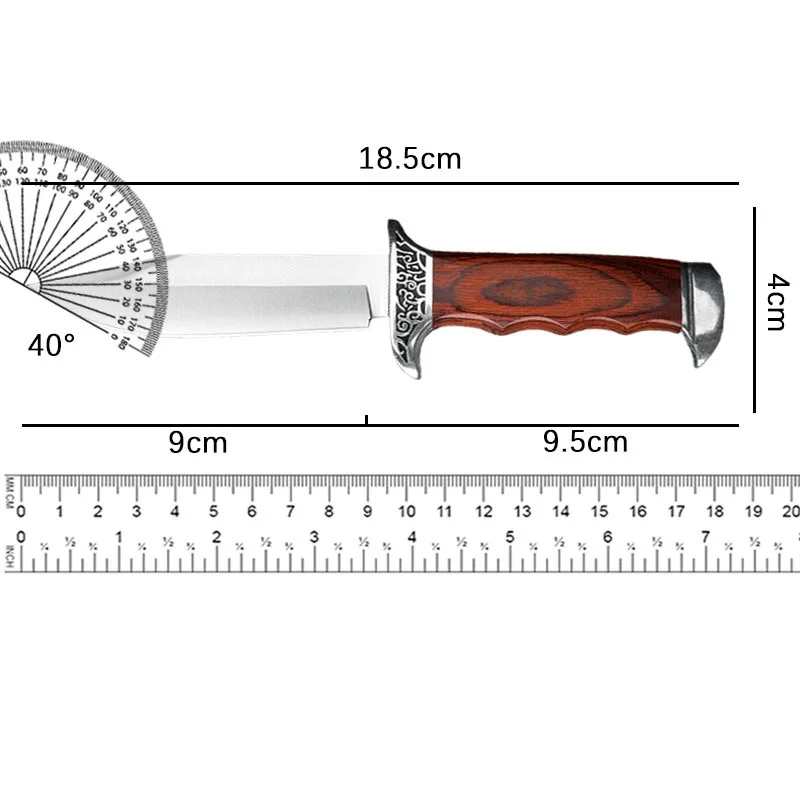 Meat Cleaver Hunting Knife High-end Colored Wood Handle Boning Knife Cutting Meat Cutter Outdoor Knife Kitchen Camping Knife