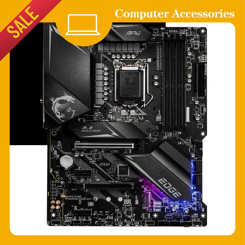 MPG Z490 GAMING EDGE WIFI デスクトップコンピュータのメインボード DDR4 メモリ ATX 大型ボード用