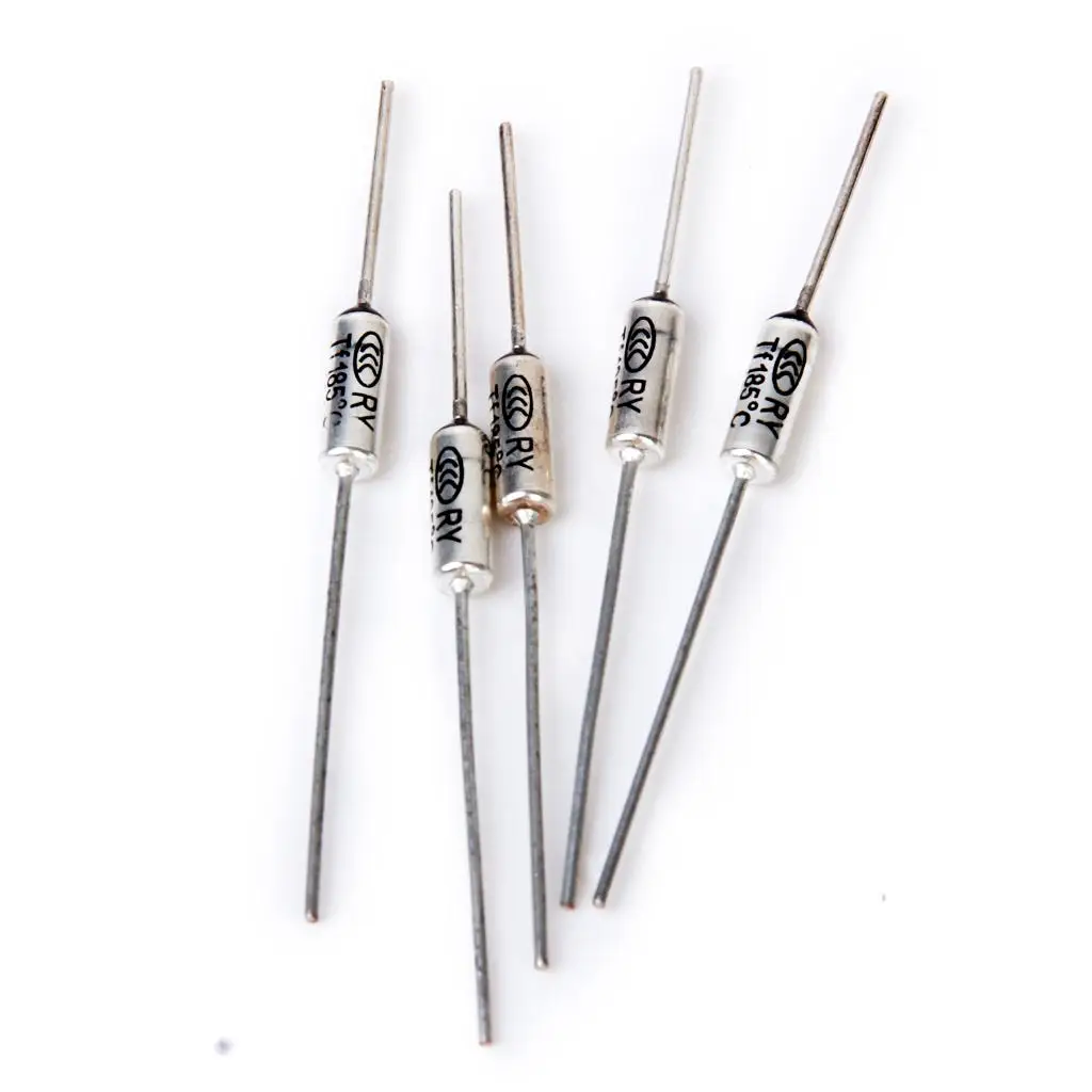 5Pcs 250V 10A 185℃ Metal Temperature Thermal Fuses for Rice Cooker