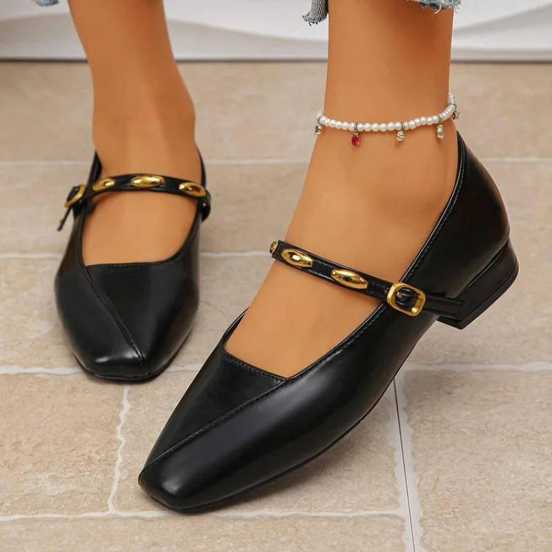 

Женские мягкие удобные балетки на плоской подошве, туфли Мэри Джейн для женщин, модные женские туфли на среднем каблуке, Zapatos De Mujer