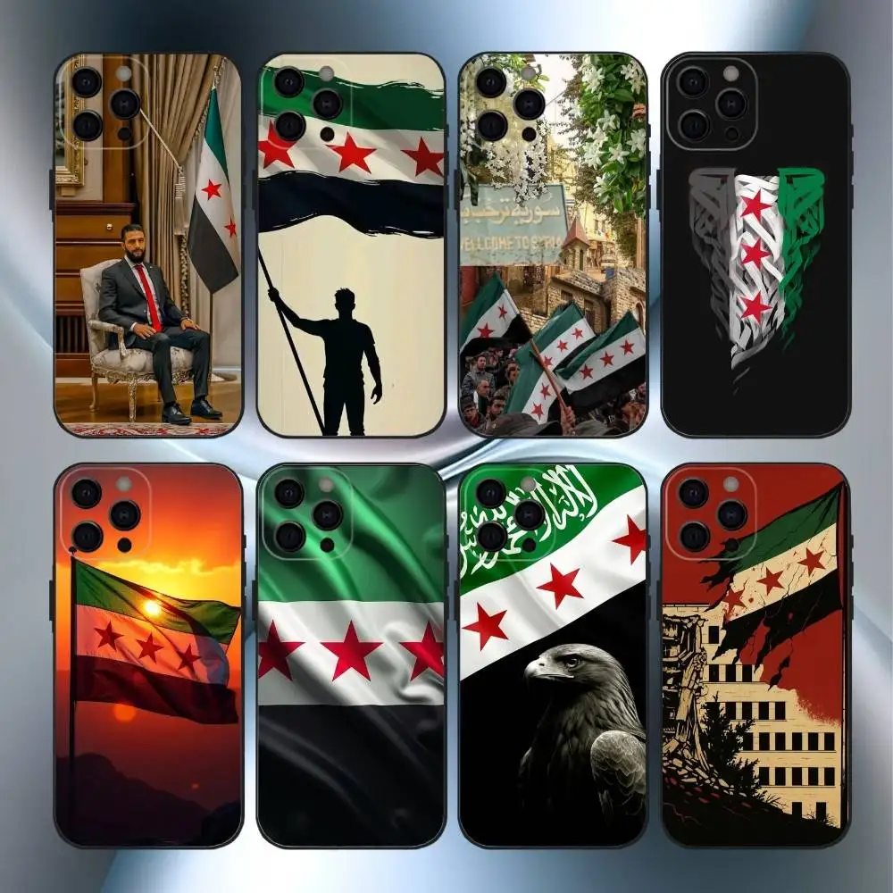 

Ahmed al-Sharaa S-Syrian Flag Phone Case For iPhone17,16,15,14,13,12,11 Plus,Pro Max Soft Black Cover