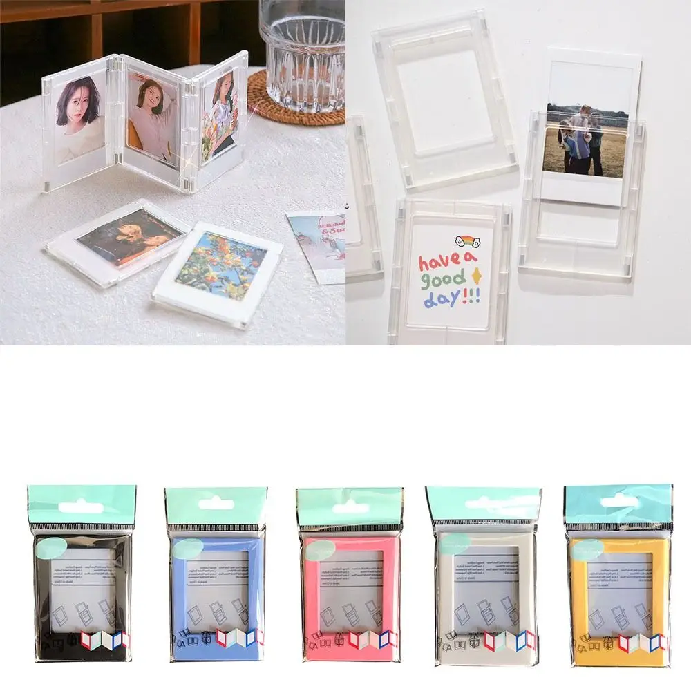 

Display Shelf 3-Inch Photo Frame Acrylic Transparent Picture Frames Mini Creative Card Display Stand for Polaroid Photo Picture